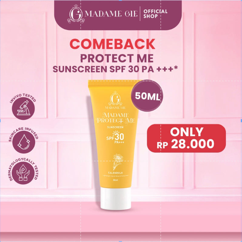 [FLASH SALE] [COMING BACK] Madame Gie Protect Me Sunscreen SPF 30 PA +++ 50ml With Calendula