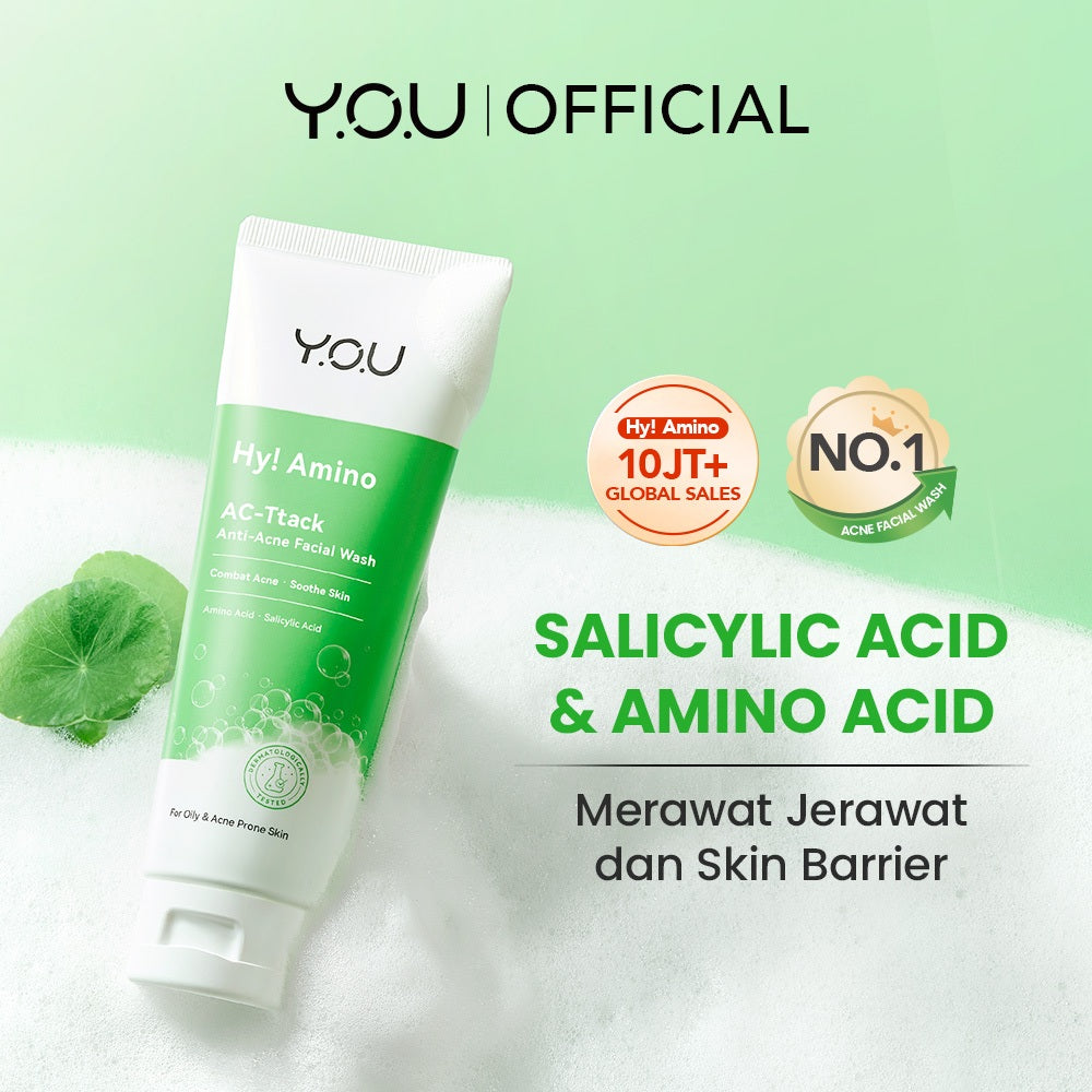 YOU Hy! Amino Facial Wash 100g Anti Acne, Hydrating, Brightening, Oil Control Sabun Cuci Muka
