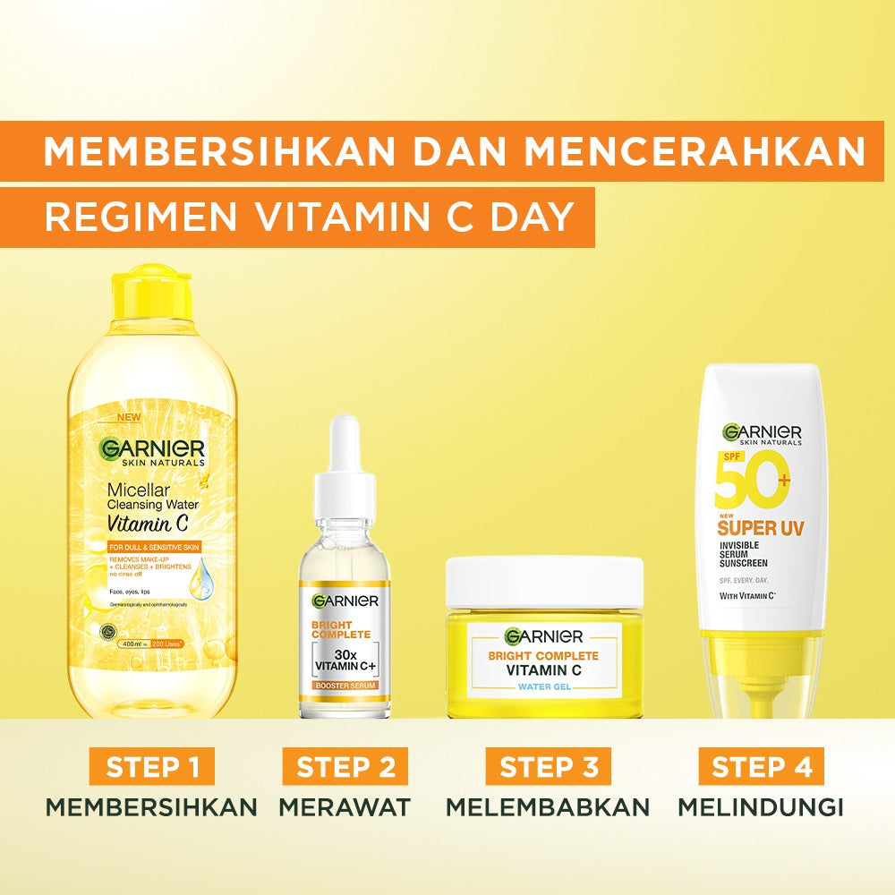 GARNIER Bright Complete Vitamin C Ceramide Barrier Moisturizer Gel 50ml - Water Gel Skincare Pelembab Ringan untuk mencerahkan tone up pelembab wajah cream pemutih wajah glowing cepat