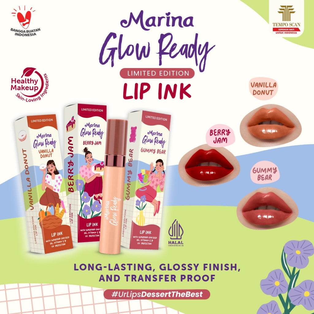 Marina Glow Ready Limited Edition Lip Ink 4ml - Exp Date : 02.2027