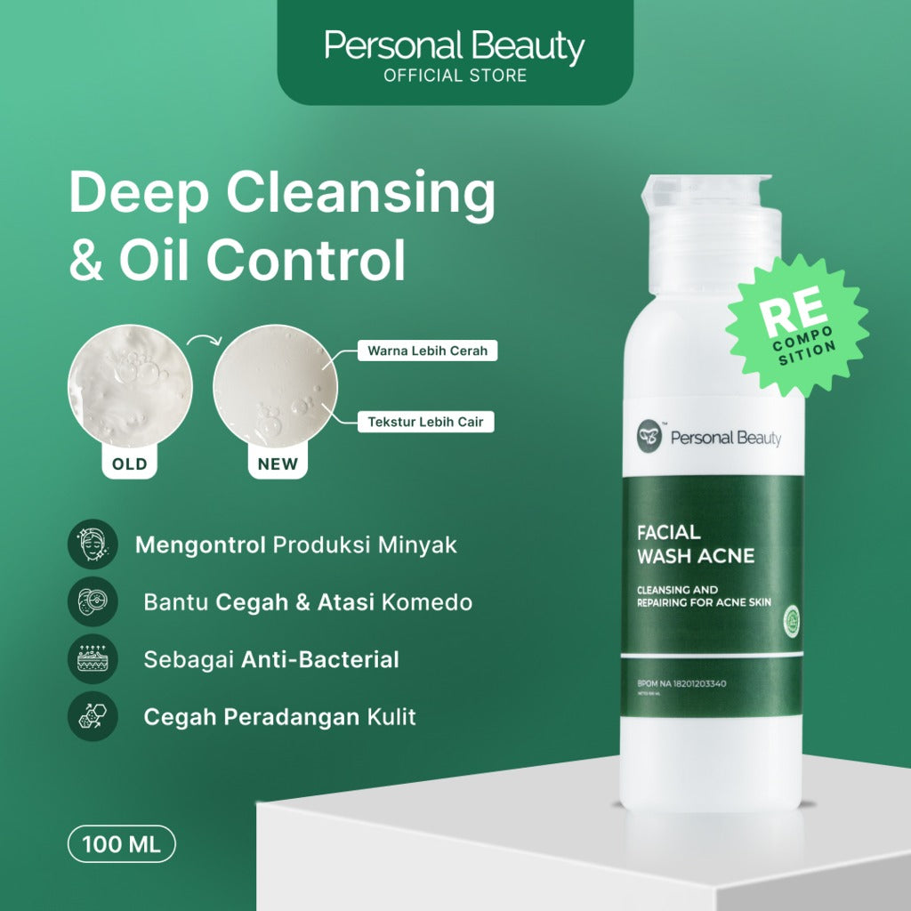PERSONAL BEAUTY Skincare Set ECO Acne | Perawatan Wajah Berjerawat & Beruntusan - (Tea Tree Oil, Aloe Vera, Niacinamide, Salicylic Acid, Oil Control, Bekas Jerawat)