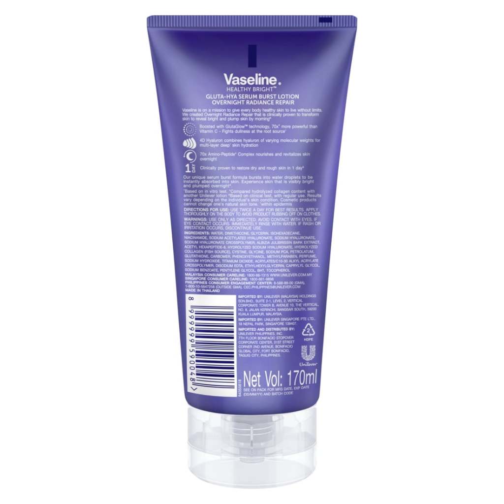 VASELINE Gluta-Hya Body Serum Overnight Radiance Repair 200 mL