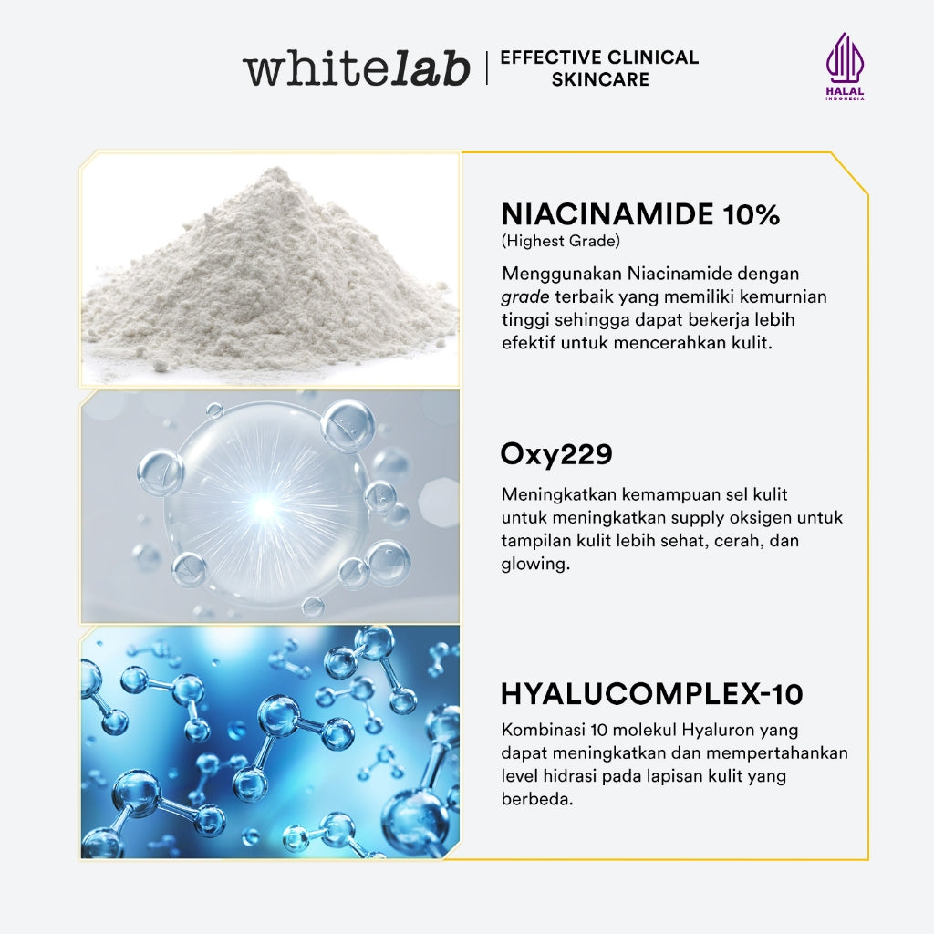 [UPGRADED FORMULA] Whitelab N10-Dose+ Intense Brightening Serum Niacinamide 10% - Serum Pencerah Wajah Intensif Dengan Niacinamide, Oxy229, & Hyaluronic [BPOM]]
