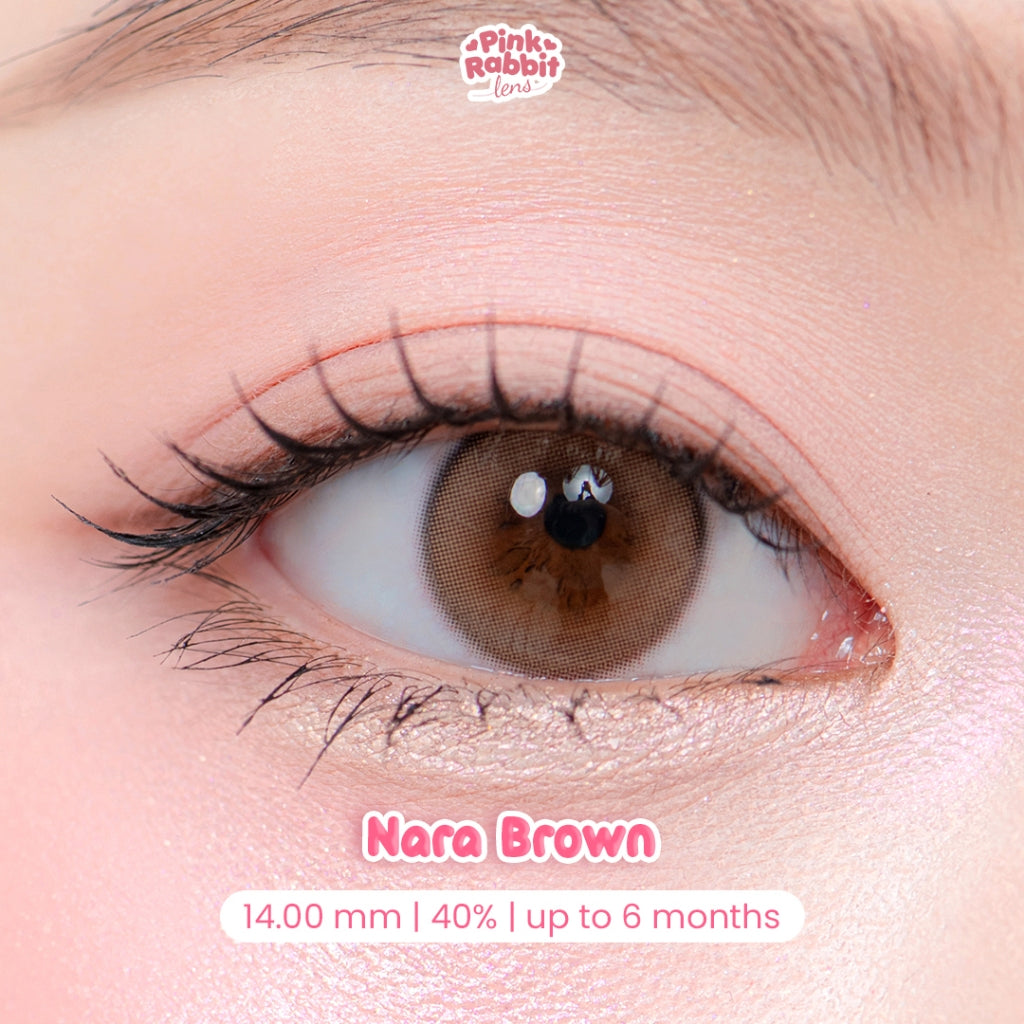 PINKRABBIT SOFTLENS NARA BROWN - Normal, Minus 0.5 S/D 10.00 (1PCS/Sebelah)  / Softlens / Soft Lens / Lensa Kontak / Soflen / Softlens normal minus / Lensa mata / Softlense