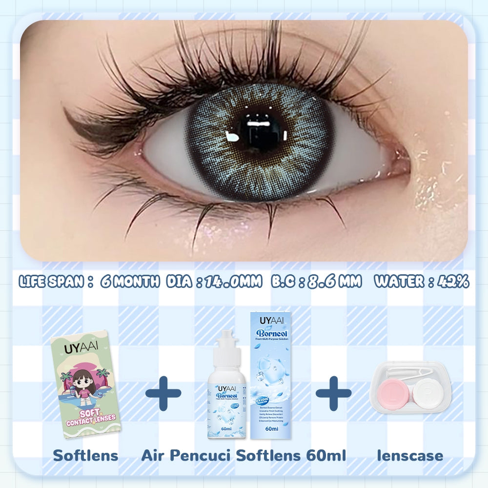 [COD] Colorvista Softlens 3 Item Paket kombinasi (1* Softlens +Air Pencuci Softlens 120ml+lenscase)