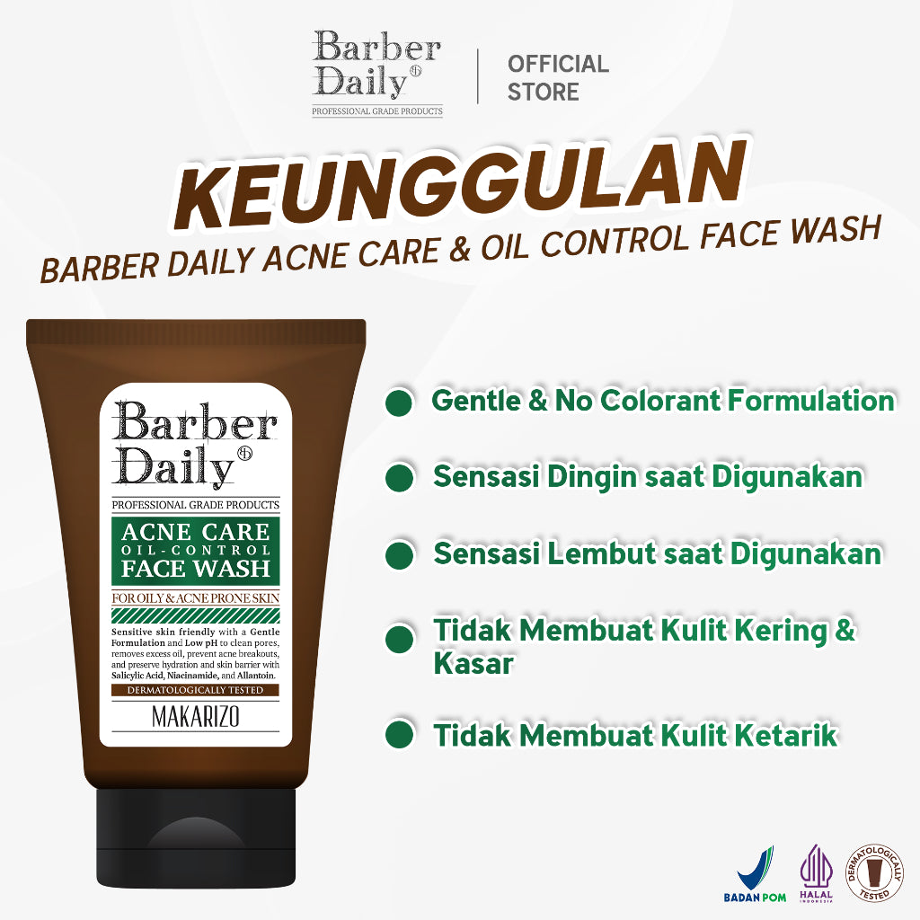 Barber Daily Acne Care & Oil Control Face Wash 100mL