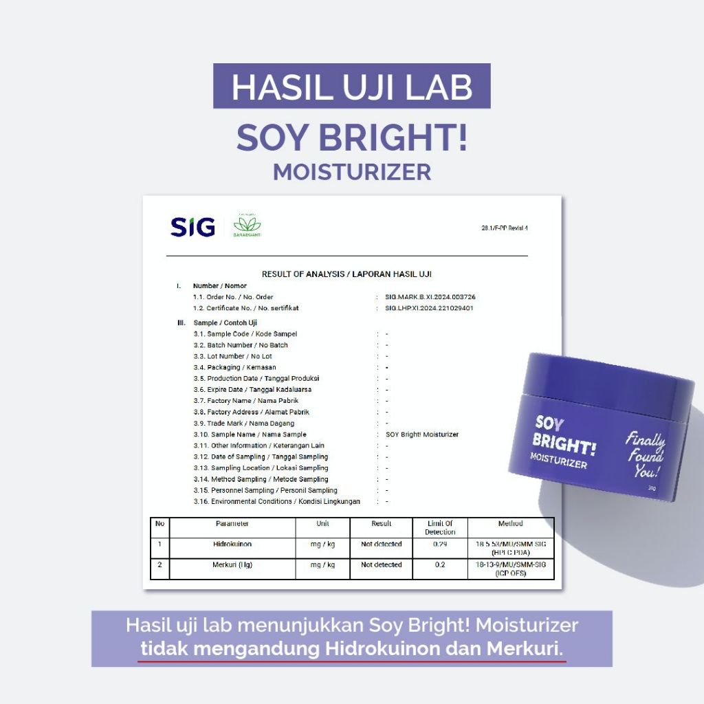 Finally Found You! Soy Bright! Moisturizer - 2in1 Primer Makeup dan Gel Pelembab Krim Siang & Malam