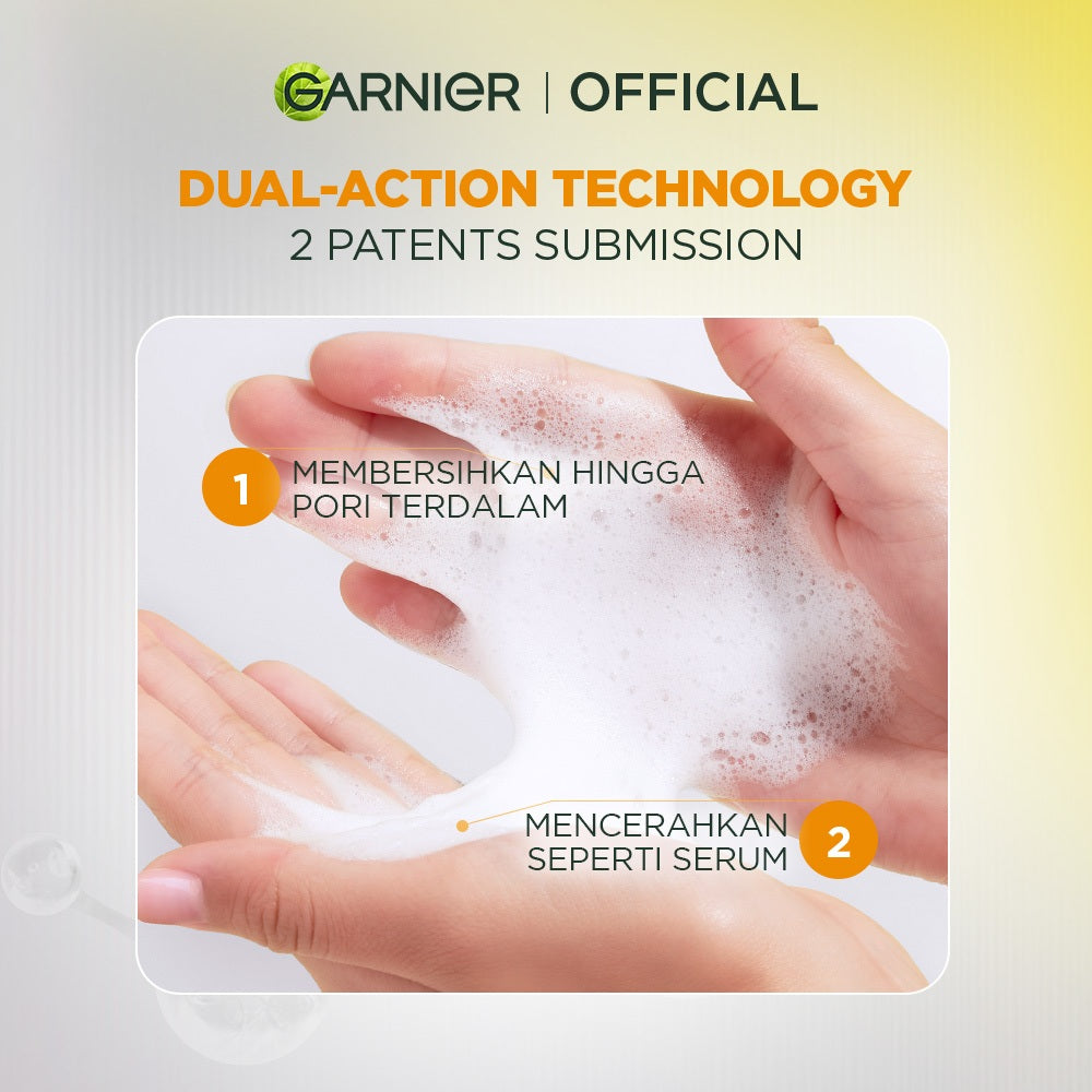 GARNIER Facial Wash Bright Complete Vitamin C Serum Cleanser 100ml | Skincare Pembersih Wajah Mencerahkan Seperti Serum Wash sabun cuci muka sabun muka glowing dan memutihkan