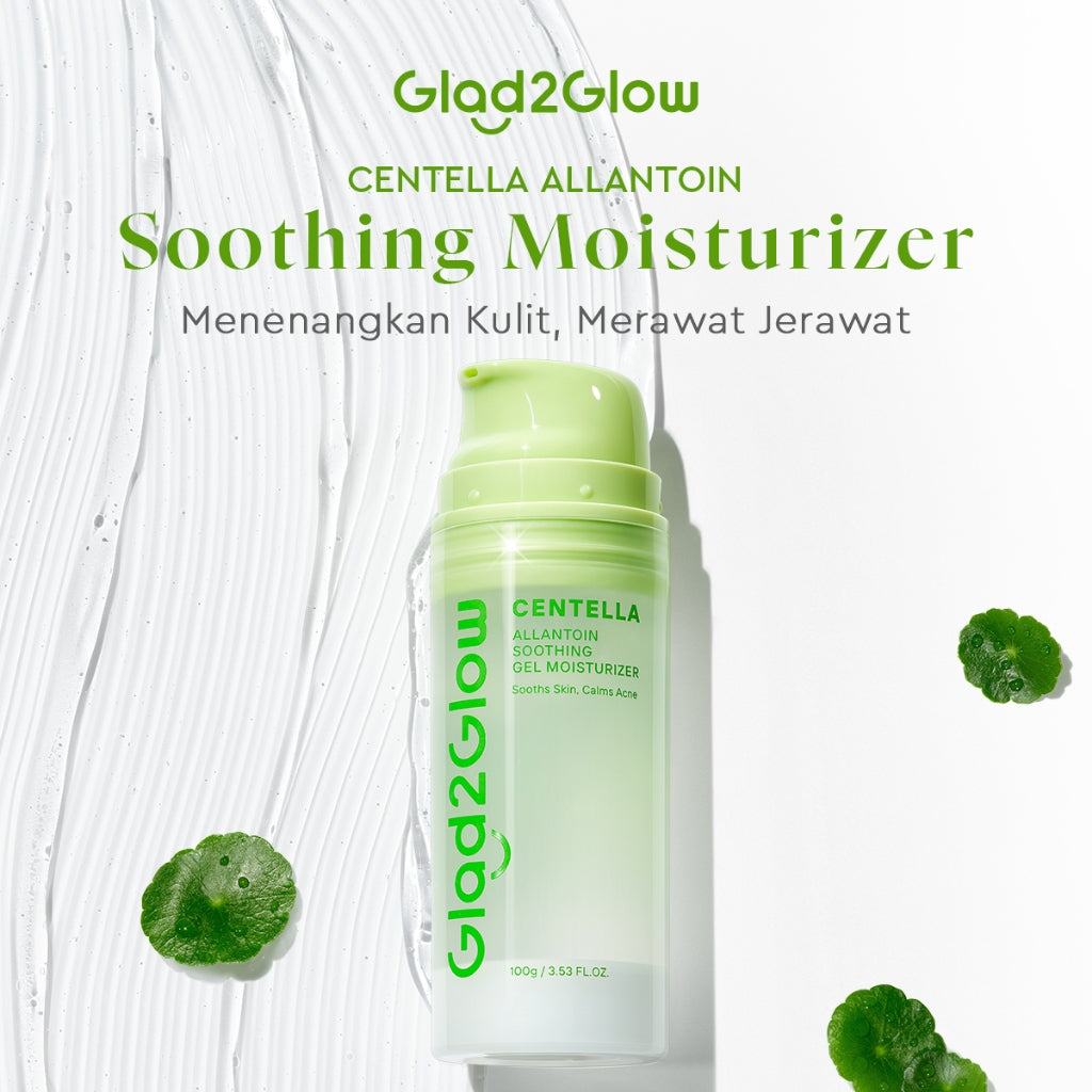 Glad2Glow Centella Water Gel Soothing Moisturizer Madeca Cream Berjerawat Acne Cica Pelembab Wajah 100g  Menenangkan kulit Mengurangi kemerahan Mengontrol minyak Mengobati kulit berjerawat Menjaga g2glow official store