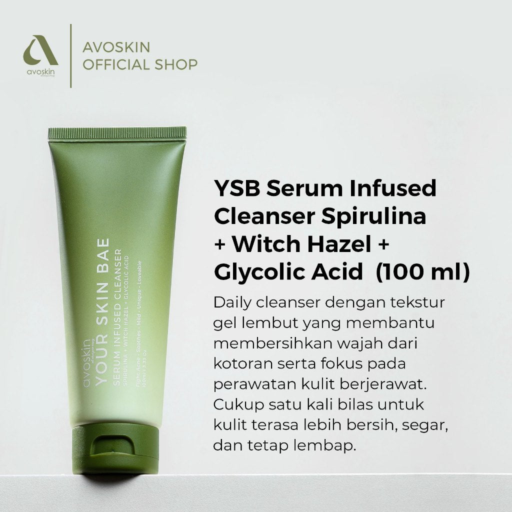 Facial Cleanser Avoskin Your Skin Bae Spirulina 100ml-Kulit Berjerawat