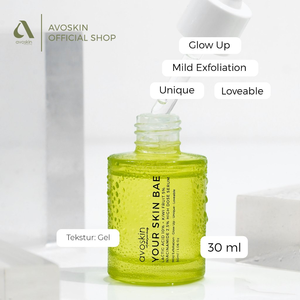 Serum Avoskin Your Skin Bae Lactic Acid 30ml-Serum Glow Up Eksfoliasi -Niacinamide
