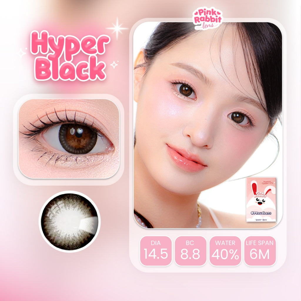 PINKRABBIT SOFTLENS HYPER BLACK - Normal, Minus 0.5 S/D 10.00 (1PCS/Sebelah)