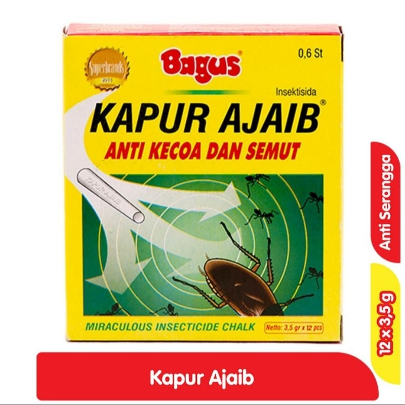 KAPUR BARUS BAGUS / BAGUS KAPUR BARUS 3.5GR X 12 / AJAIB PEMBASMI SERANGGA / KECOA / KUTU /  SEMUT