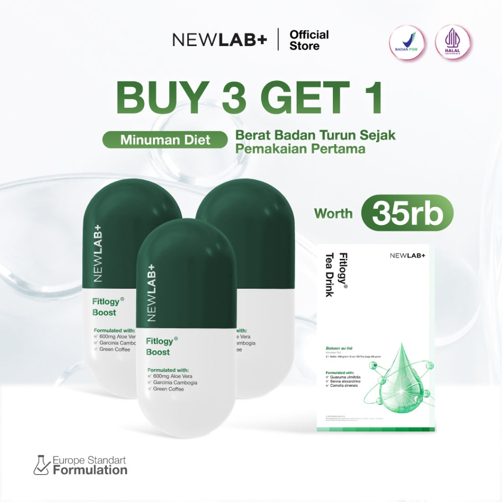 NEWLAB Fitlogy Boost | Slimming Supplement | Minuman Diet | Suplemen Alami untuk Pelangsing Badan 50gr