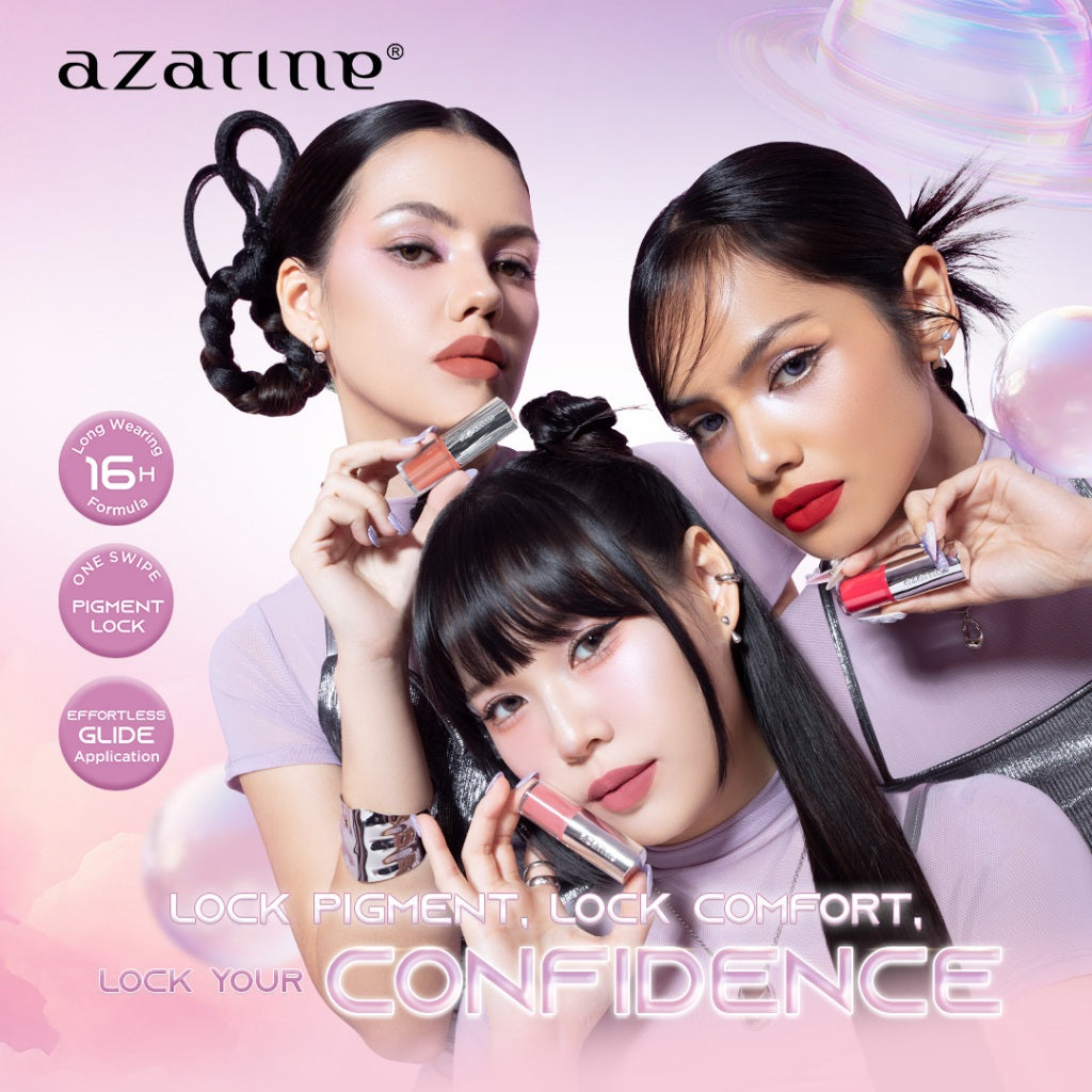 Azarine Mattelite Lock Lipstick 4gr Lipstick Matte with Pigmented Color Lightweight Transferproof Smudgeproof