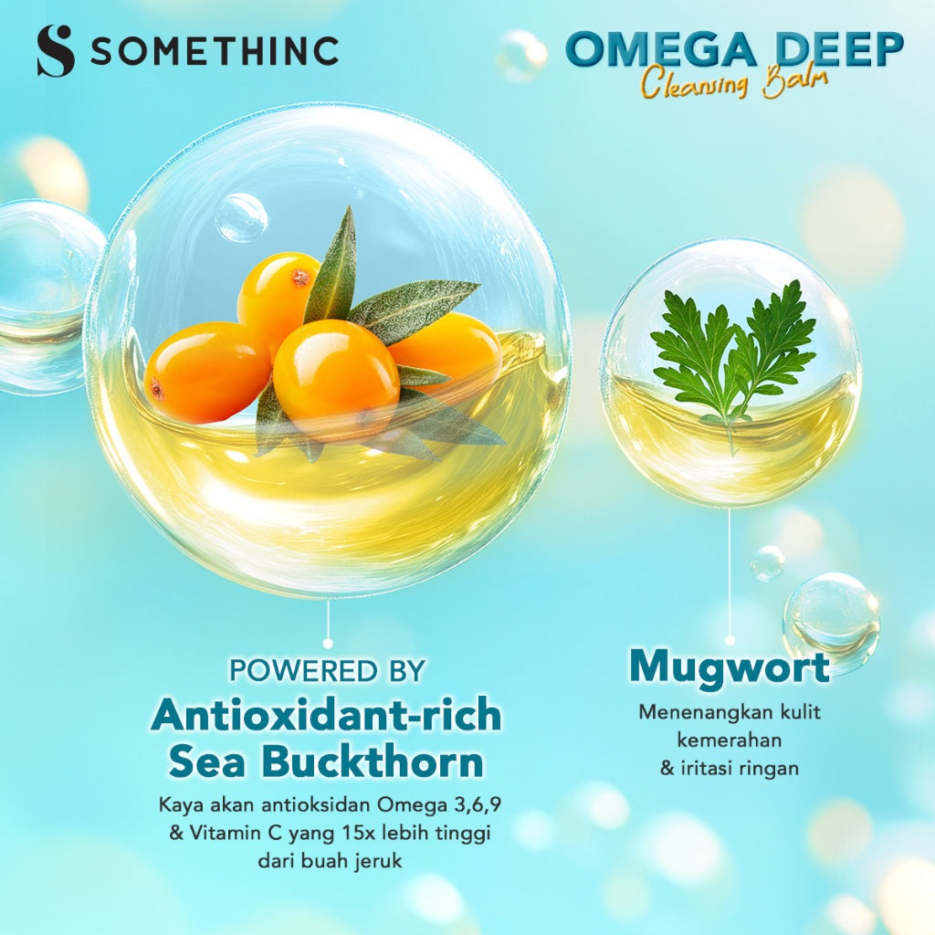 SOMETHINC Omega Butter Deep Cleansing Balm  - Balm Pembersih Makeup Waterproof, Non comedogenic, Tidak Merusak Skin Barrier, Cocok untuk kulit sensitif