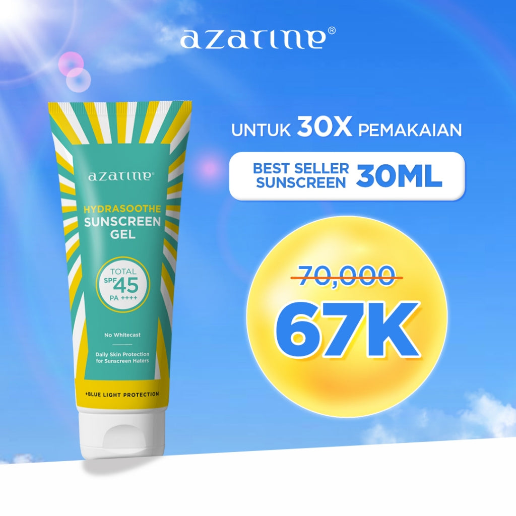 [CREATOR] Azarine Hydrasoothe Sunscreen Gel SPF45 PA++++ [30ml/50ml/110ml] [LOLOS UJI INVIVO INVITRO] BEST SELLER SUNSCREEN Untuk Kulit Berminyak dan Berjerawat