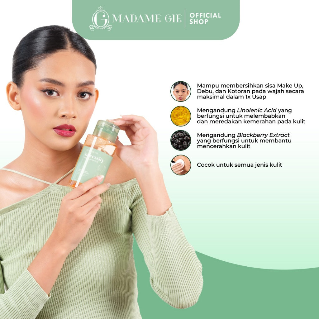 2X Madame Gie Necessity Micellar Water 01 300ml - Make Up Remover Cleansing Water for All Skin Type