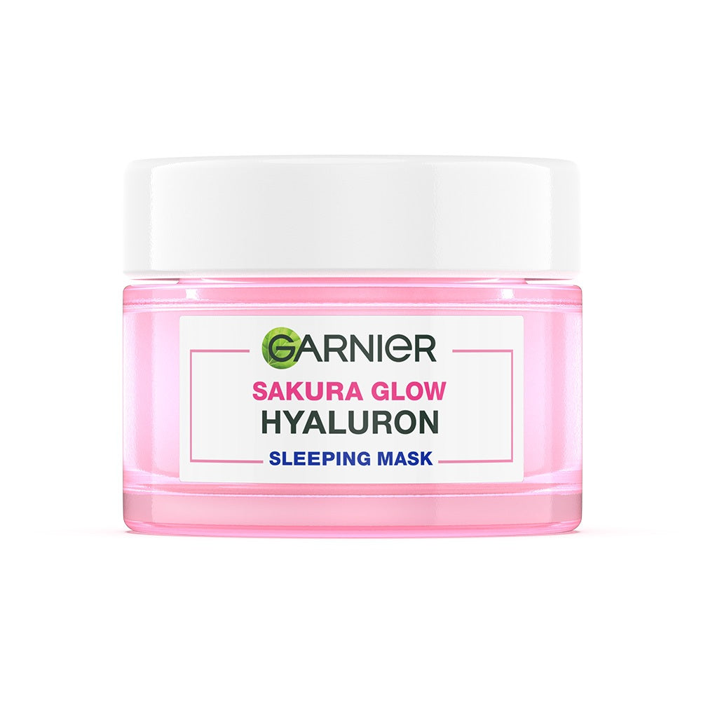 GARNIER Sakura Glow Ceramide Skin Barrier Sleeping Mask Night Cream Krim Malam Mencerahkan 50 ml Moisturizer Tone Up Glowing Skincare - pelembab wajah pemutih wajah