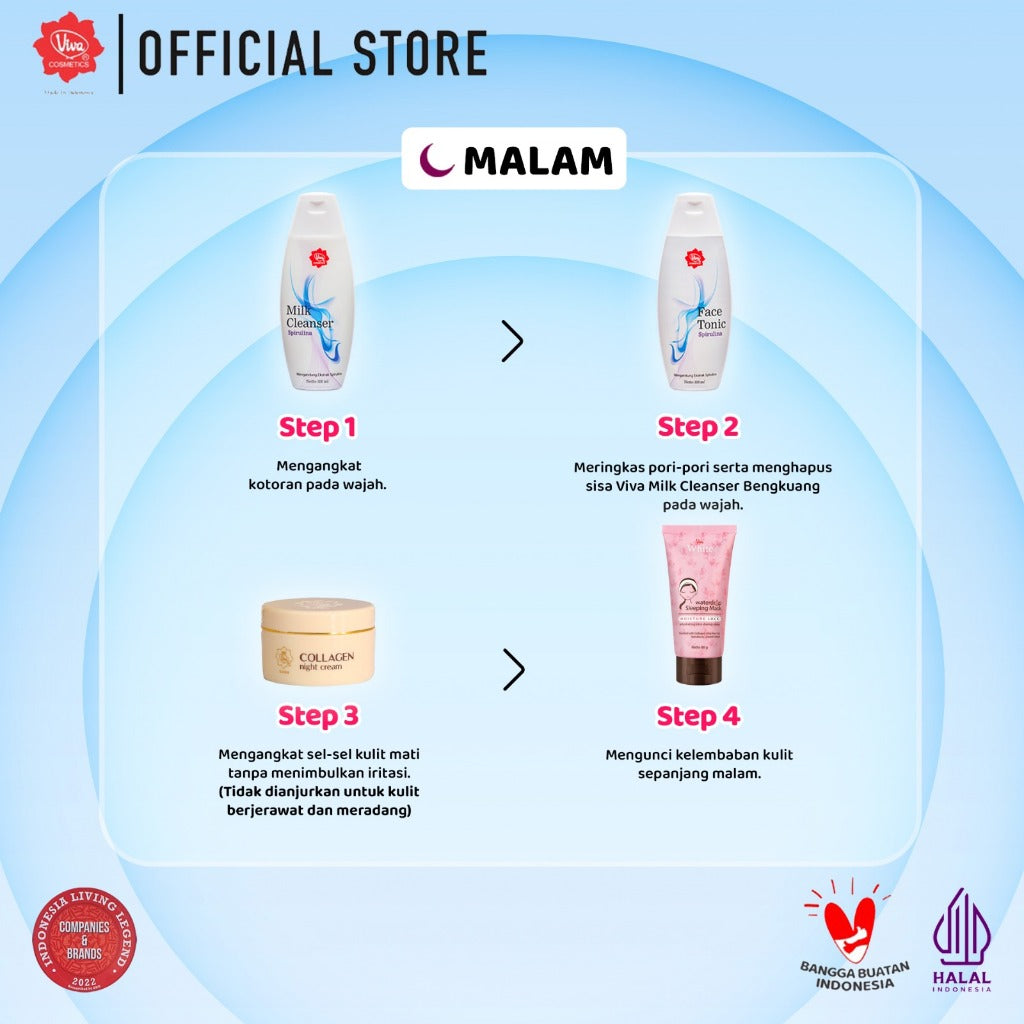 [PROMO] Paket Extra Whitening Night Care with Collagen, Aloe Vera Gel, Extract Spirulina & Licorice (BRIGHTENING & GLOWING)