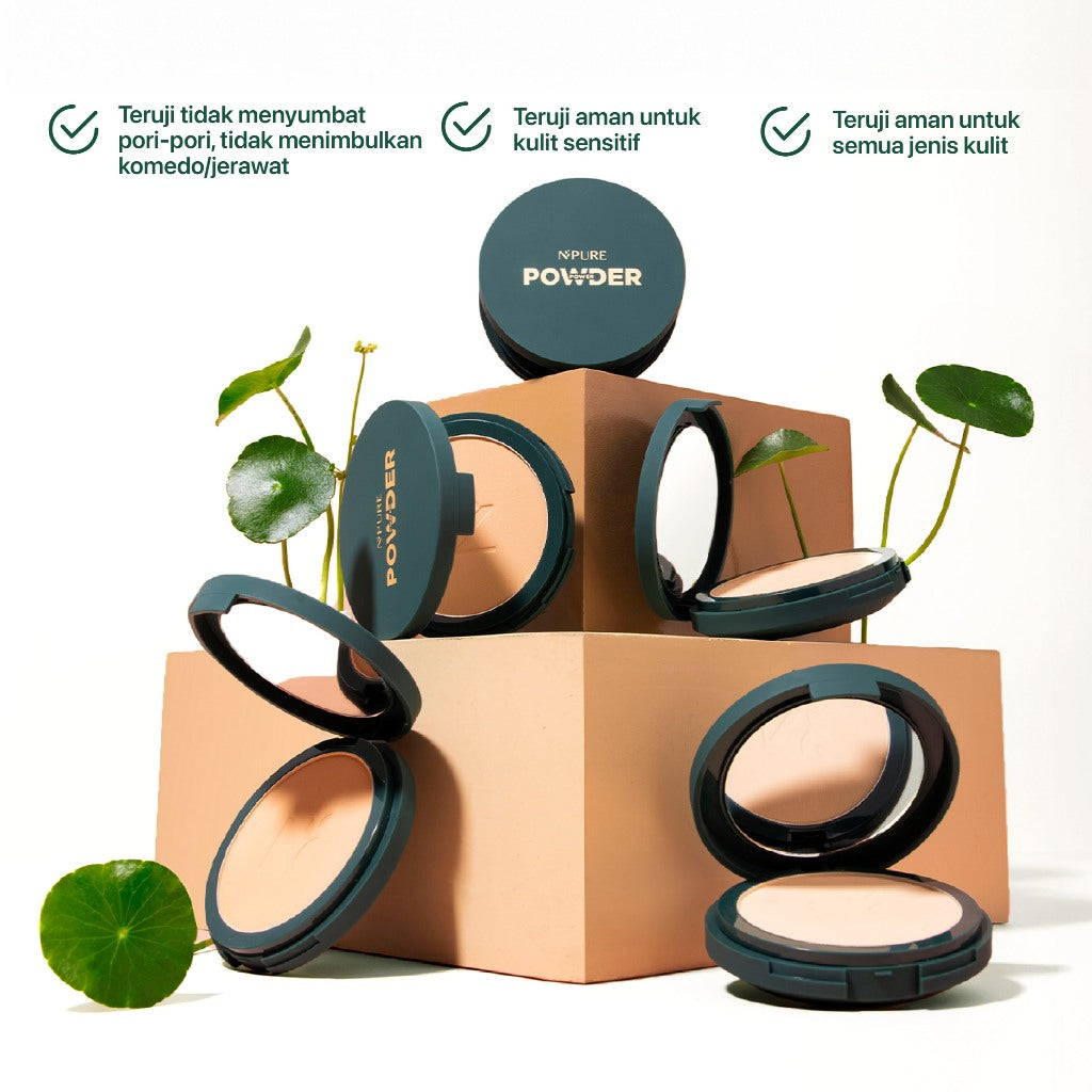 Power Powder + Power Primer - NPURE Power Powder + Power Primer / Compact powder / Primer Serum / primer make up / Bedak padat / bedak kulit berjerawat