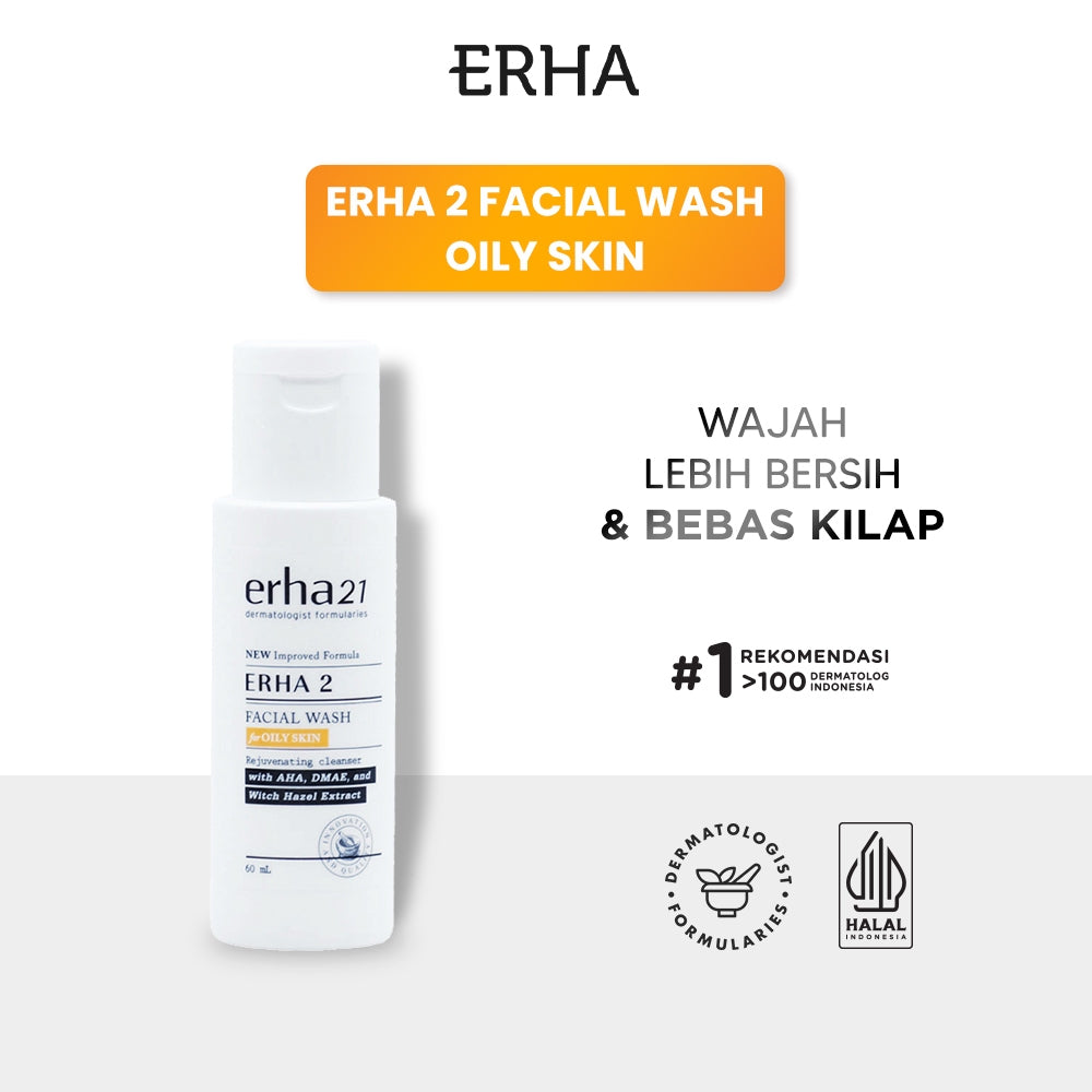 ERHA 2 Facial Wash for Oily Skin 60 ml - Sabun Wajah Kulit Berminyak