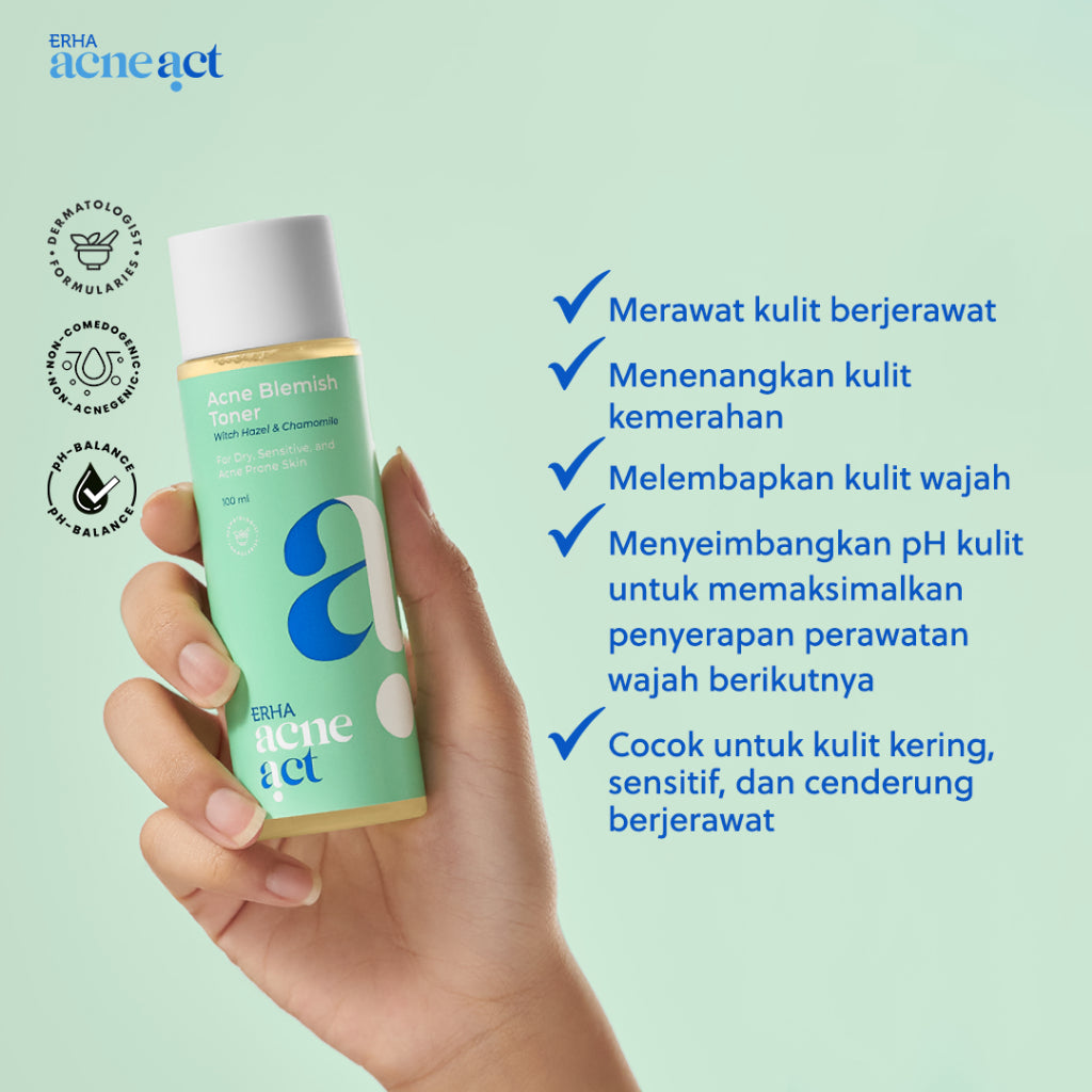 ERHA Acneact Witch Hazel & Chamomile Acne Blemish Toner 100 ml - Toner Wajah Berjerawat