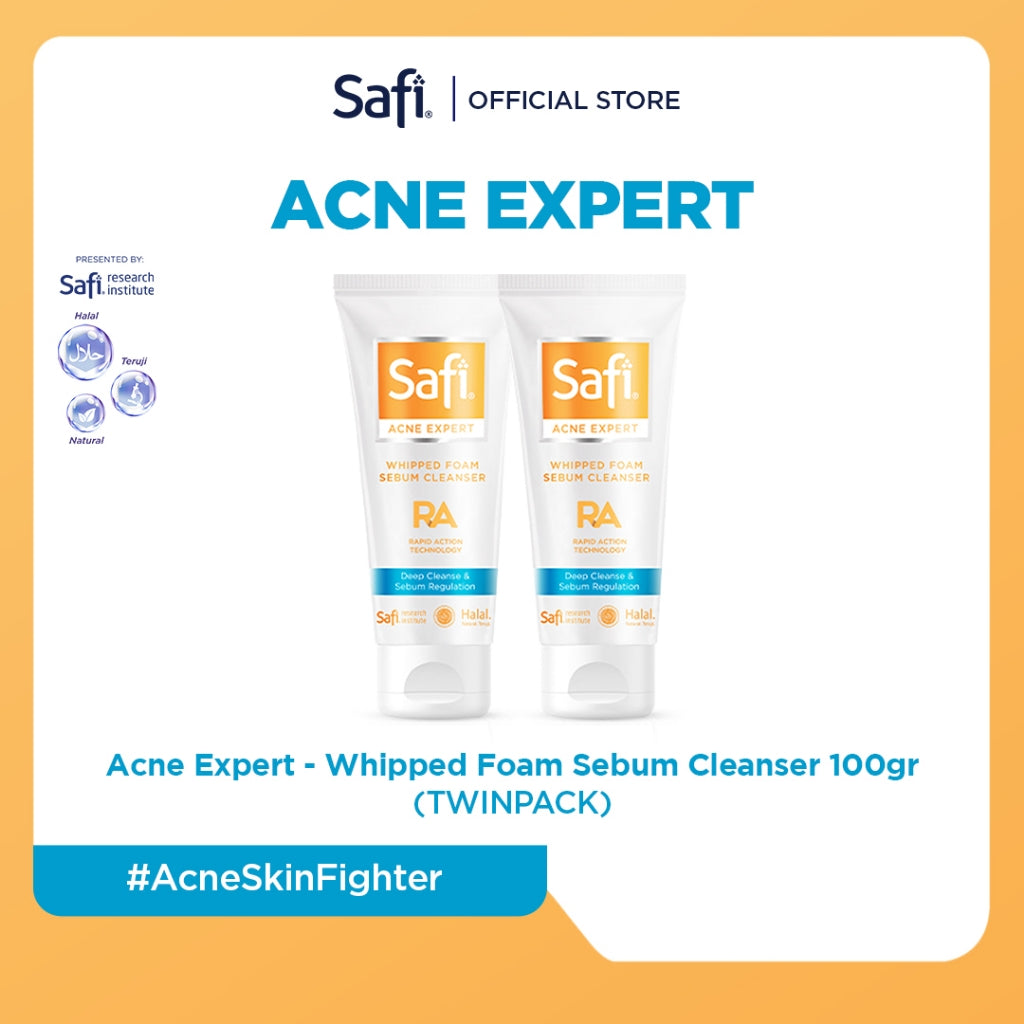 SAFI Acne Expert Whipped Foam Sebum Cleanser 100g - TWINPACK