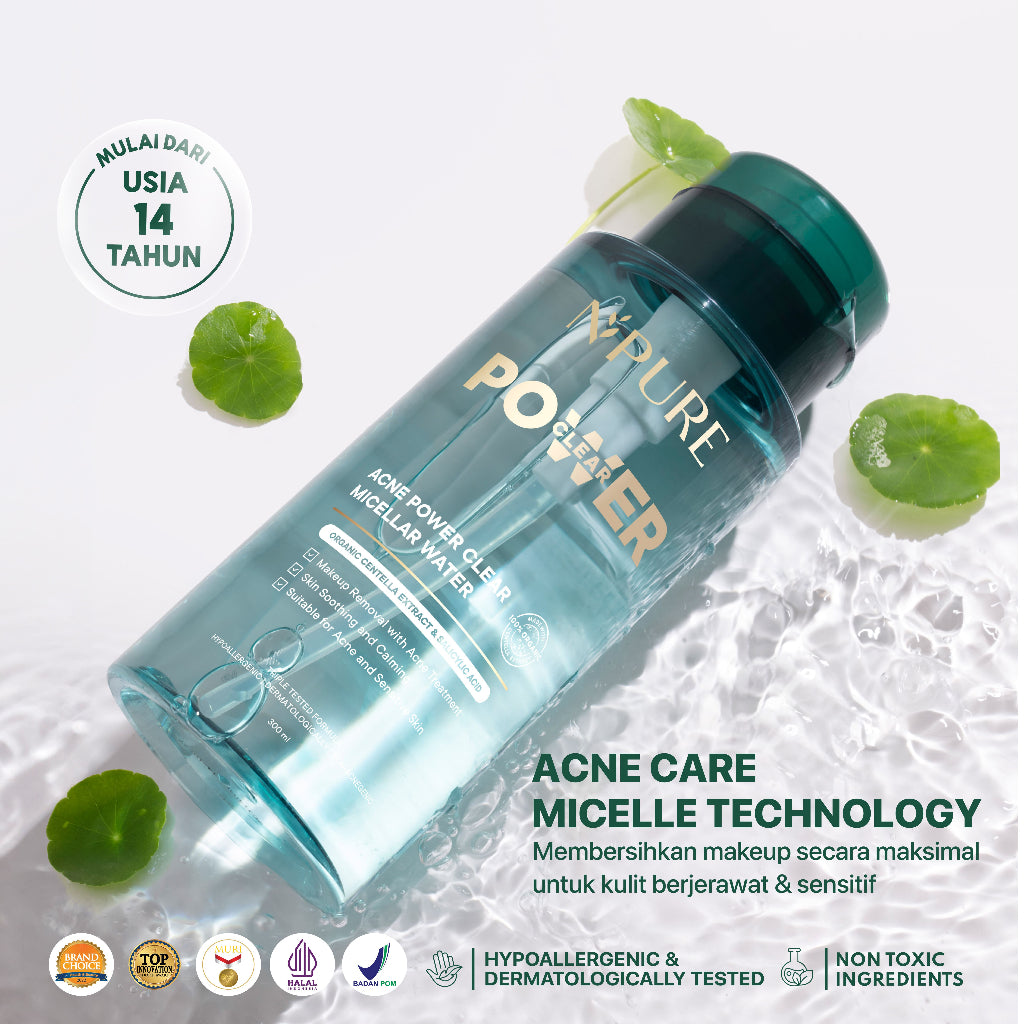 MICELLAR ALL VARIANT - NPURE Acne Power Clear Micellar Water 300ML / Micellar No Alcohol / SLS Free