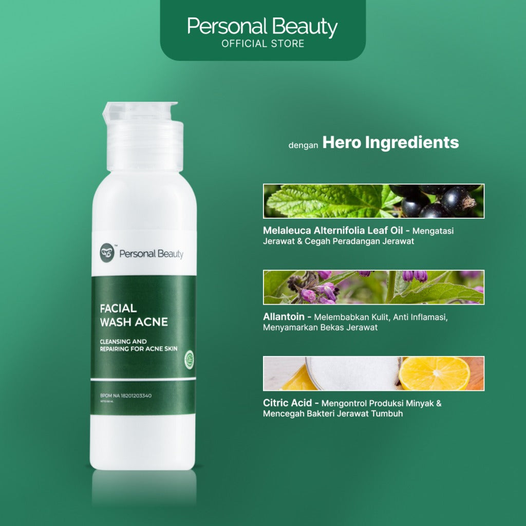 Personal Beauty Facial Wash Acne with Tea Tree Oil Cleaning & Repairing For Acne Skin
