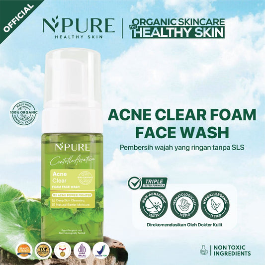 NPURE Facial Wash Cica / Anti Acne Facial Foam / Sabun Muka Anti Jerawat Berminyak