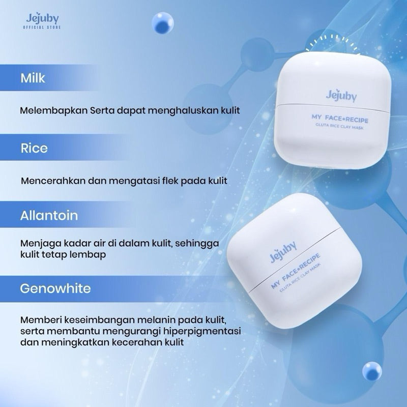 [BUNDLING 3 PCS] Jejuby Gluta Rice Clay Mask - Rice Mask - Face Mask