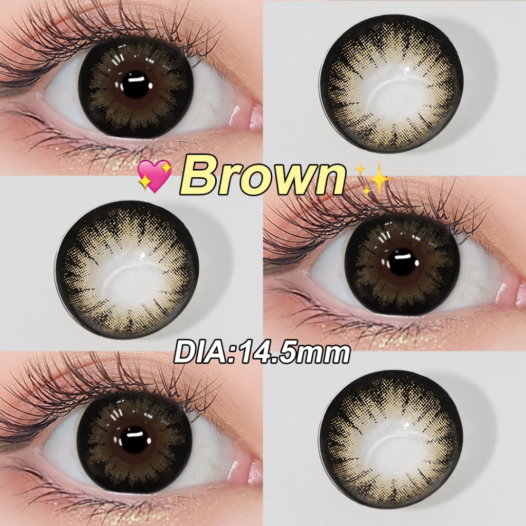 0.00 ~-8.00 Magister Softlens Minus 14.5m Lensa Kontak Minus Lensa Mata Besar Coklat Hitam 6 bulan 1 pasang