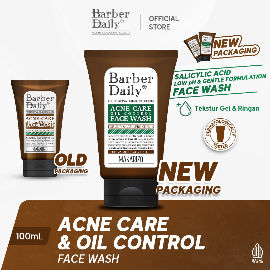 Barber Daily Acne Care & Oil Control Face Wash 100mL