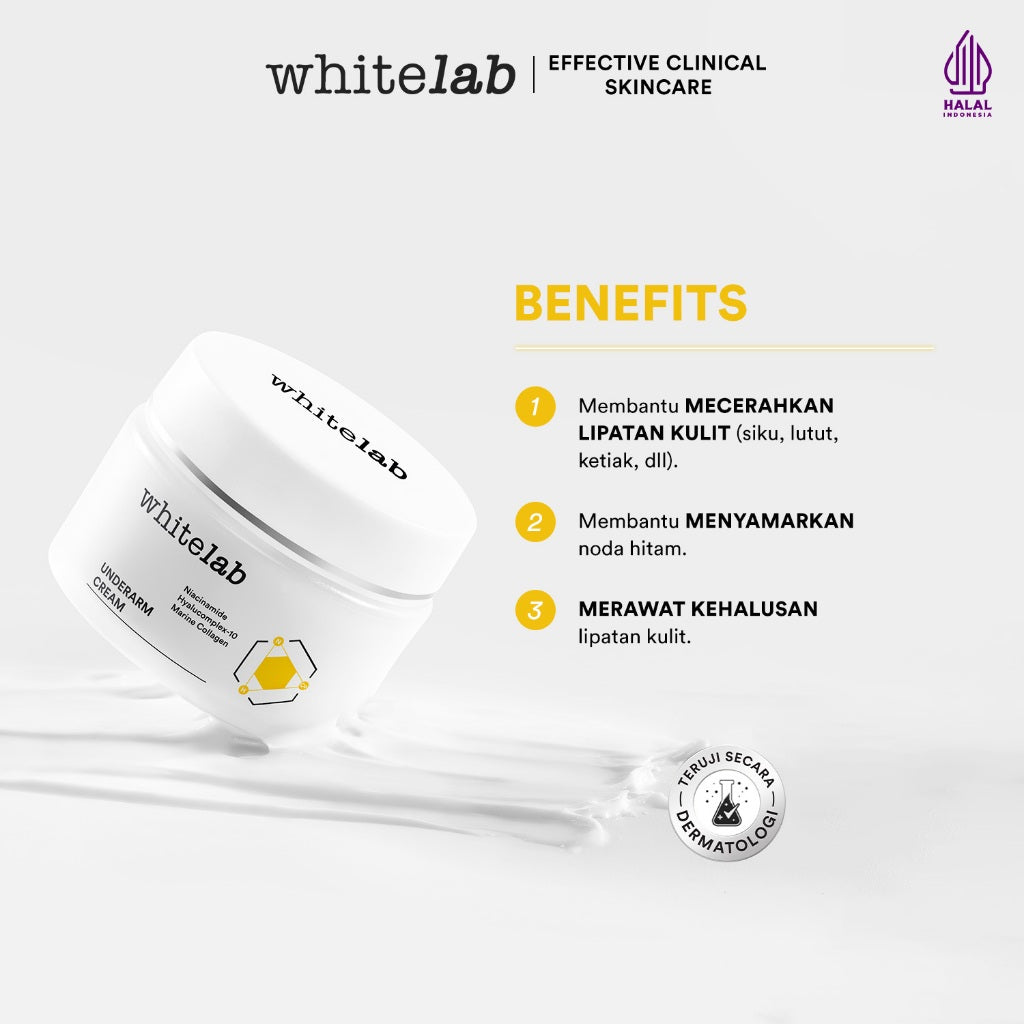Whitelab Brightening Body Serum + Underarm - Pencerah Kulit Badan, Ketiak, Selangkangan dan Lipatan Tubuh dengan Niacinamide & Collagen [BPOM]
