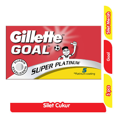 Gillette Goal Super Platinum Pisau Silet Cukur Merah 5 pcs