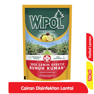 Wipol Karbol Cairan Pembersih Lantai Lemon Refill 750 ml