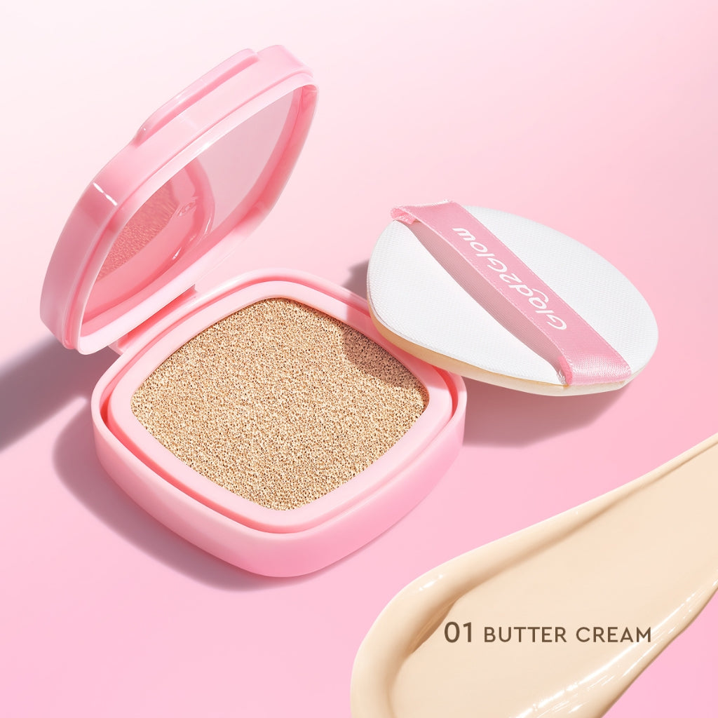 Glad2Glow Perfect Cover Cushion Foundation Waterproof Make Up Setting Concealer BB Cream Tahan Lama Hingga 12 Jam Hasil Akhir Glowing Dan Menyatu Dengan Warna Kulit Tekstur Ringan Di Wajah Full Coverage Velvet To Matte g2glow official store
