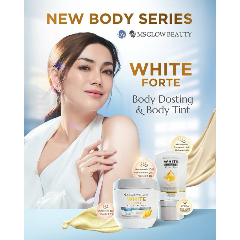 MS GLOW white Forte Series / Dosting Body lotion  & Body Tint