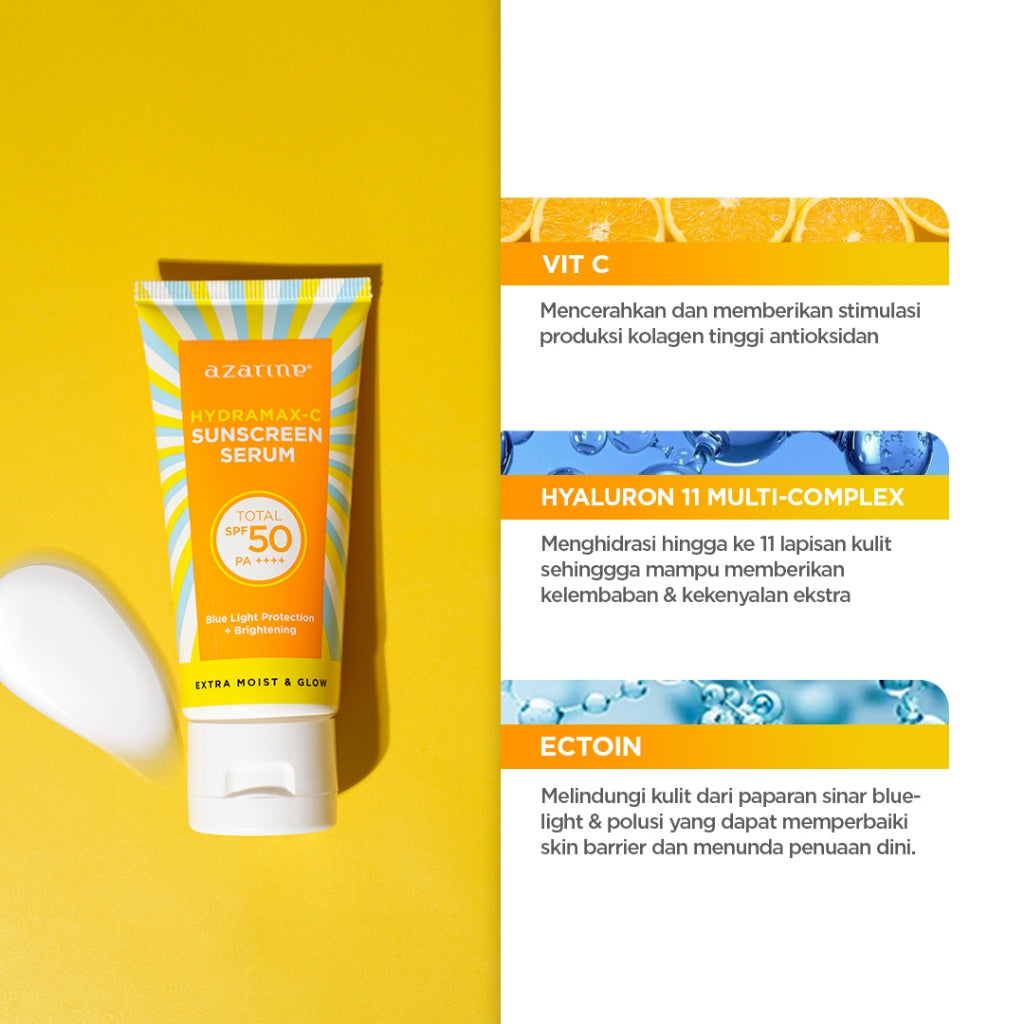 [Twin Pack] Azarine Hydramax-C Sunscreen Serum SPF50 PA++++ [2x40ml] [LOLOS UJI INVIVO INVITRO] sunscreen kulit kering sensitif