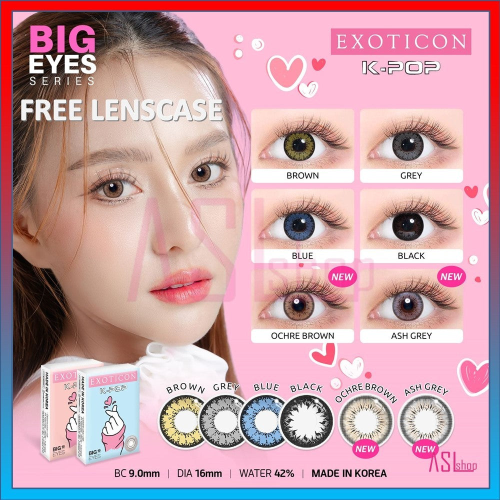 SOFTLENS KPOP NORMAL & MINUS (-0.50 s/d -4.00) BY EXOTICON / Soflens BIG EYES 16 MM