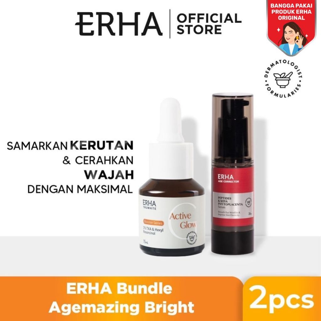 ERHA Bundle Agemazing Bright - Serum 20ml & Booster 15ml - Paket Anti Aging