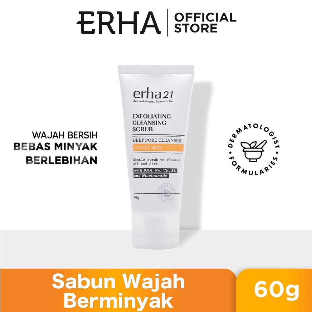Exfoliating Cleansing Scrub with BHA, Pro Vit. B5 & Niacinamide 60g - Sabun Wajah Berminyak