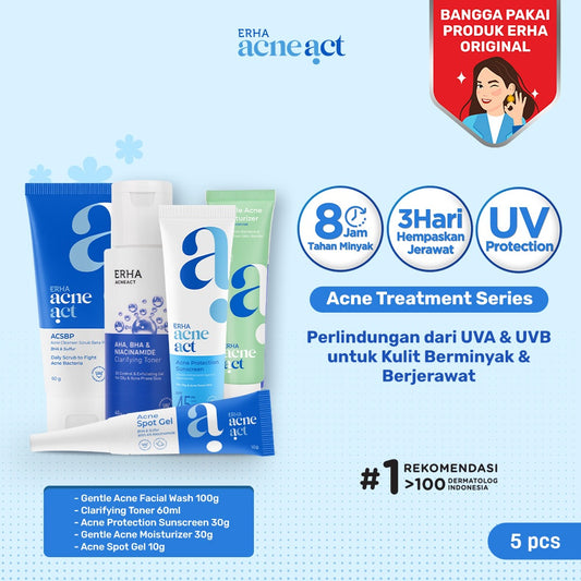 ERHA Bundle Acneact Acne Treatment Series - Paket Perawatan Kulit Wajah Jerawat