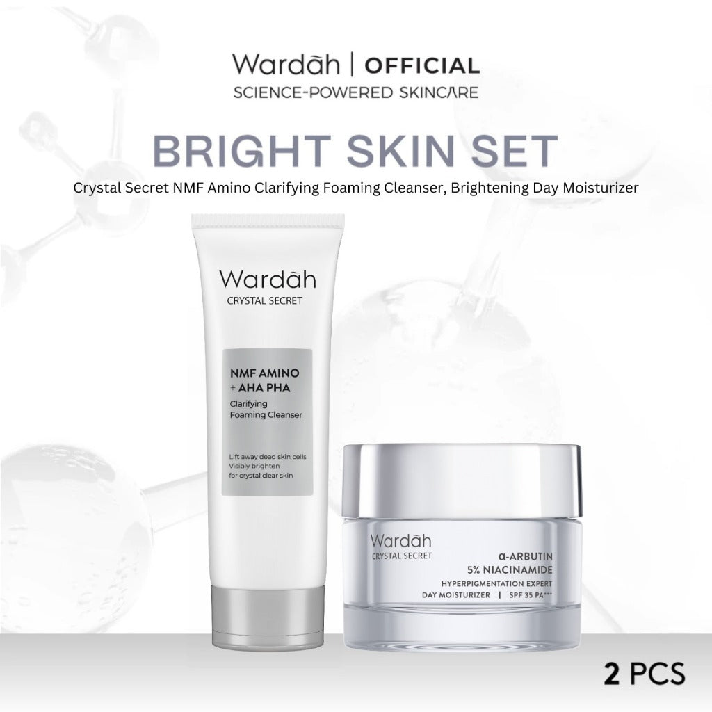 WARDAH [2 pcs] Paket Skincare Solusi Masalah Kulit All Series - Face Wash Moisturizer Day Cream (Lightening, Perfect Bright, Crystal Secret, Hydra Rose, Acnederm, C-Defense) - Skincare