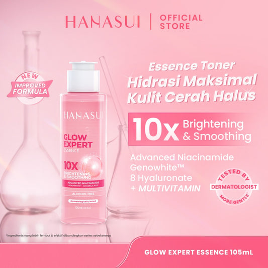 Hanasui Glow Expert Toner Essence New Improved Formula - Hidrasi Maksimal Mencerahkan & Menghaluskan - Niacinamide & Genowhite