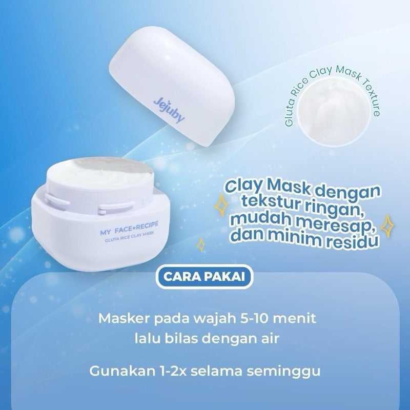 [BUNDLING 3 PCS] Jejuby Gluta Rice Clay Mask - Rice Mask - Face Mask