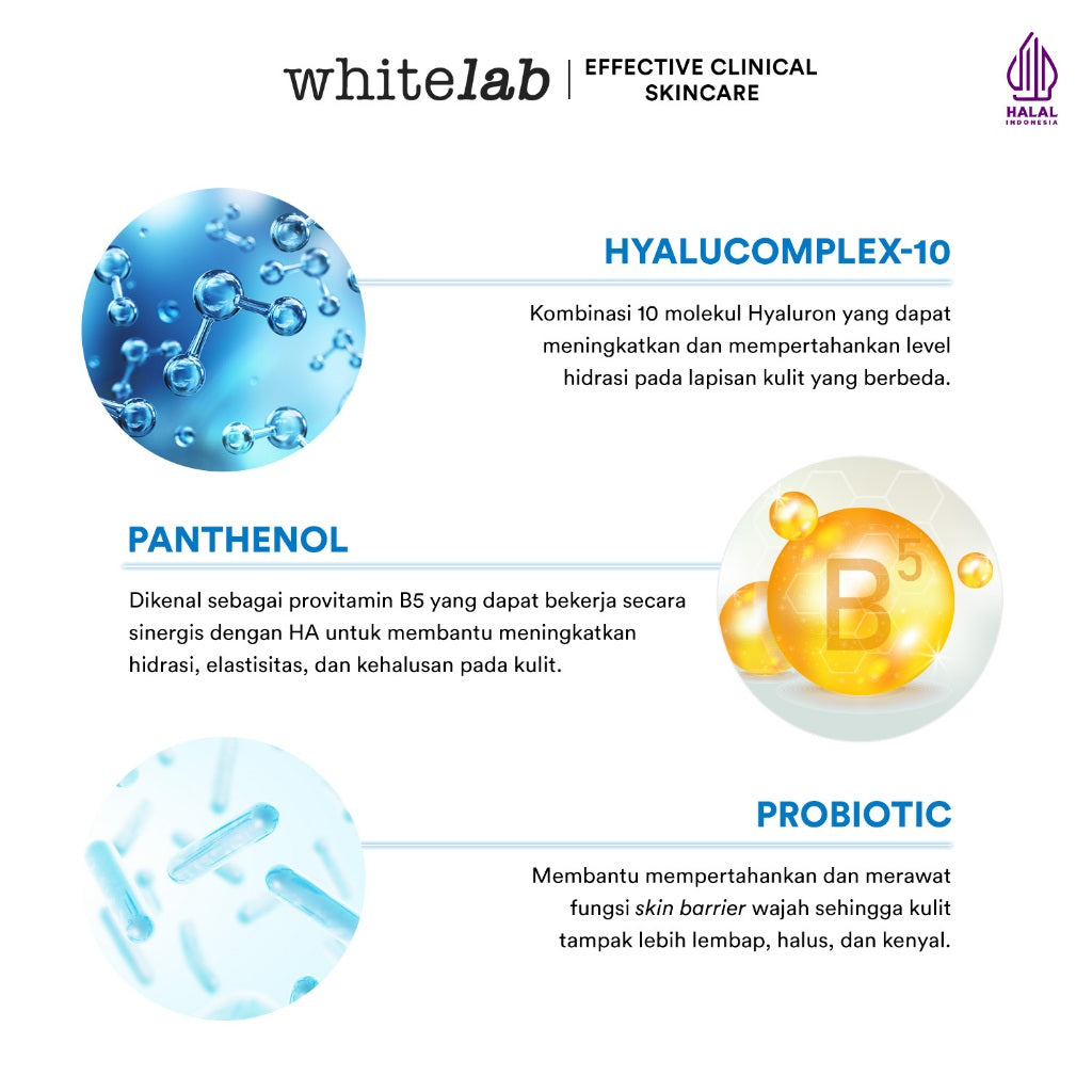 [BUY 1 GET 1] Whitelab Hydrating Serum - Serum Kulit Kering Perkuat Hidrasi untuk Kulit Lembap, Halus & Kenyal dengan Hyaluronic, Panthenol & Probiotic [BPOM]