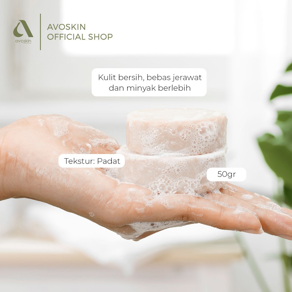Bar Soap Avoskin Naufa Pure Olive Oil 50gr-Sabun Kulit Berminyak