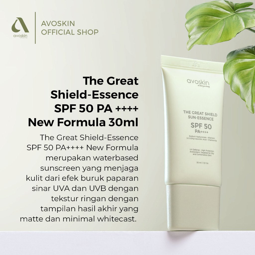 Sunscreen Avoskin The Great Shield SPF 50 PA++++ 30ml-Kulit Berminyak Finish Matte